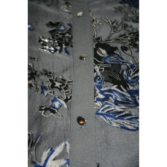 Misook Burnout Velvet Drama Tunic Womens M Luxury Shimmer Artsy Whimsygoth - Picture 4 of 9